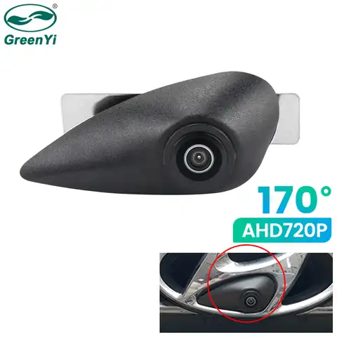 GreenYi 170 ° AHD 720P Автомобильная камера переднего вида для серии Hyundai Фирменная установка ночного видения Автомобиль CCD чип логотип Mark камера