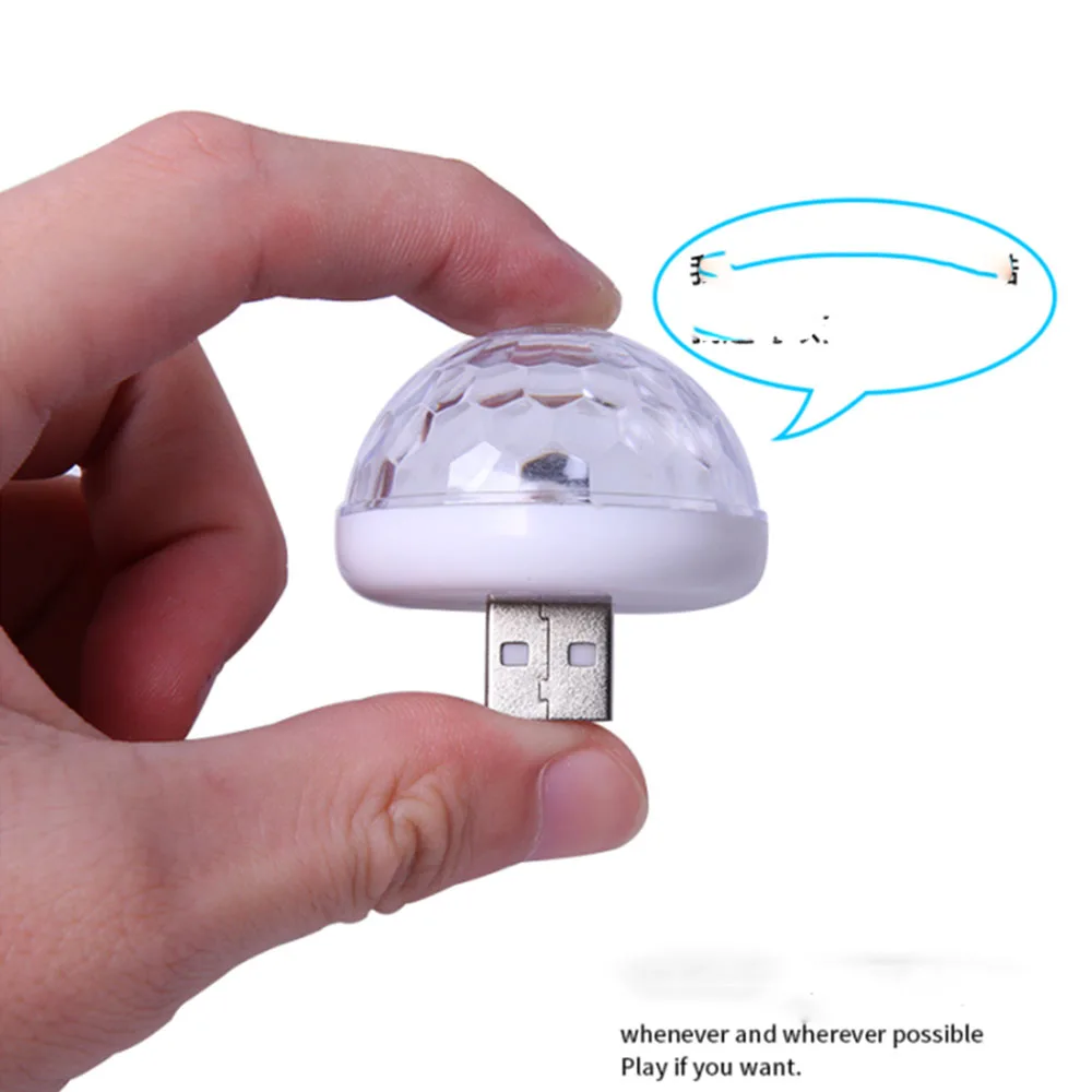 USB светодиодный светильник RGB для автомобиля с цветным звуковым управлением