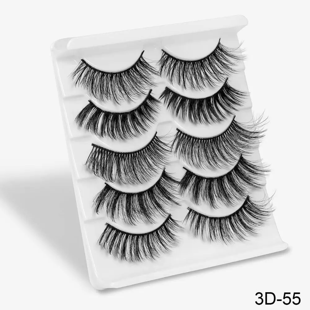 SEXYSHEEP 5 пар 3D Искусственные норковые ресницы длинные ресницы Wispy макияж инструменты для наращивания красоты Wimpers 13 видов стилей - Цвет: DS3D-55