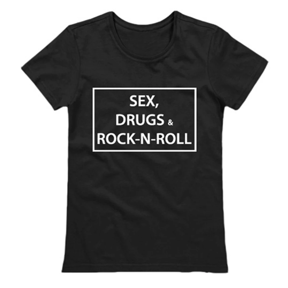 Секс препараты и ROCK N ROLL женские футболки черные летние футболки|Футболки| |