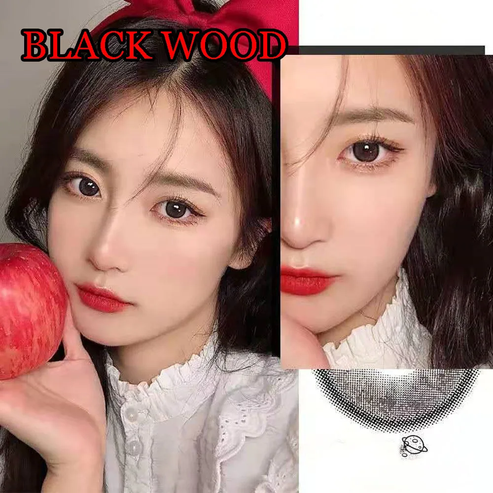 

Hotsale 14.20mm Contact Lenses for Eyes Beautiful Colored Contacts Lenses Yearly Women Men Accessories Black Wood