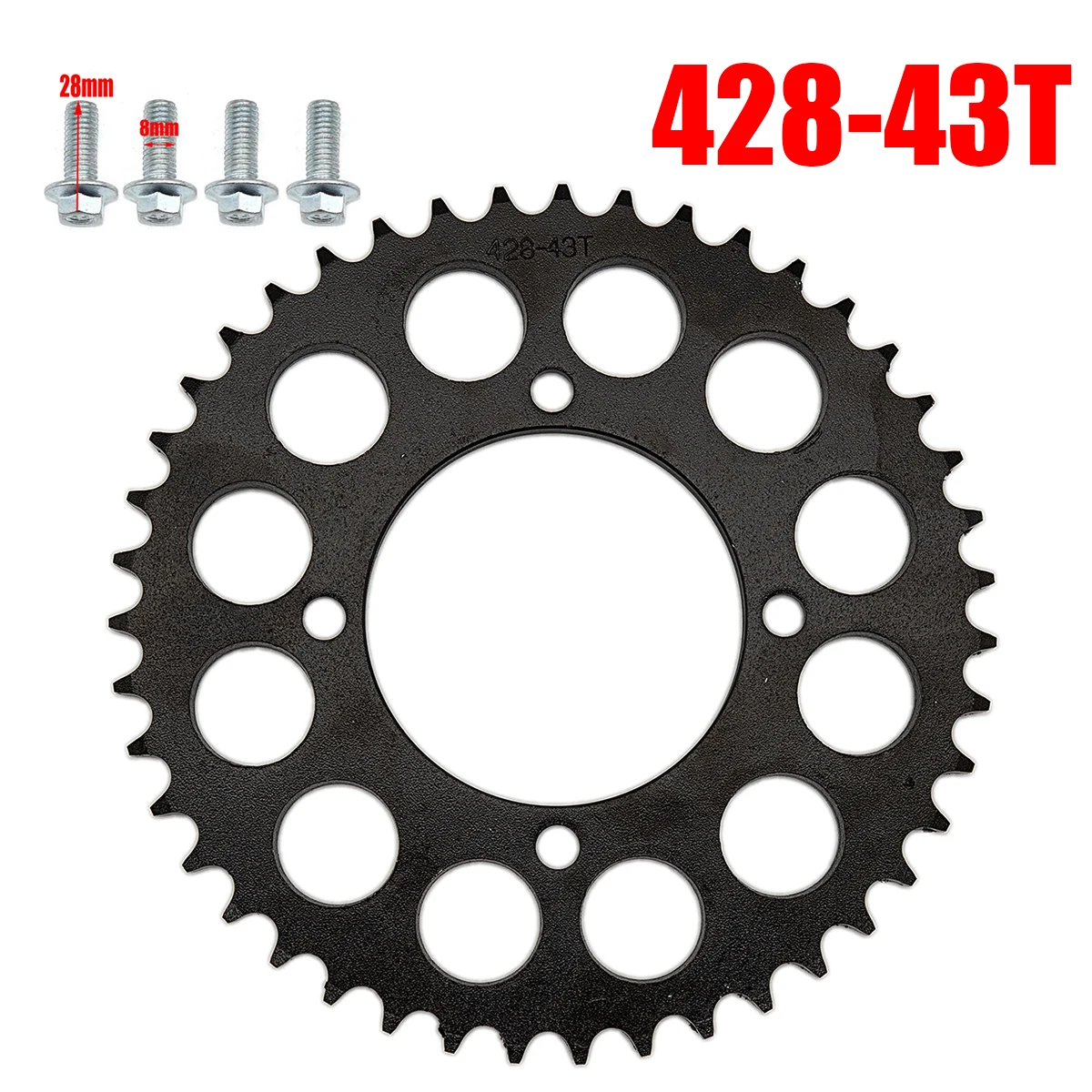 

Зубчатая шестерня 428 дюйма, 43 т, зуб 76 мм, задняя цепь, Звездочка для питбайка, внедорожника 110cc-150cc, каратинга, квадроцикла, четырехколесного в...