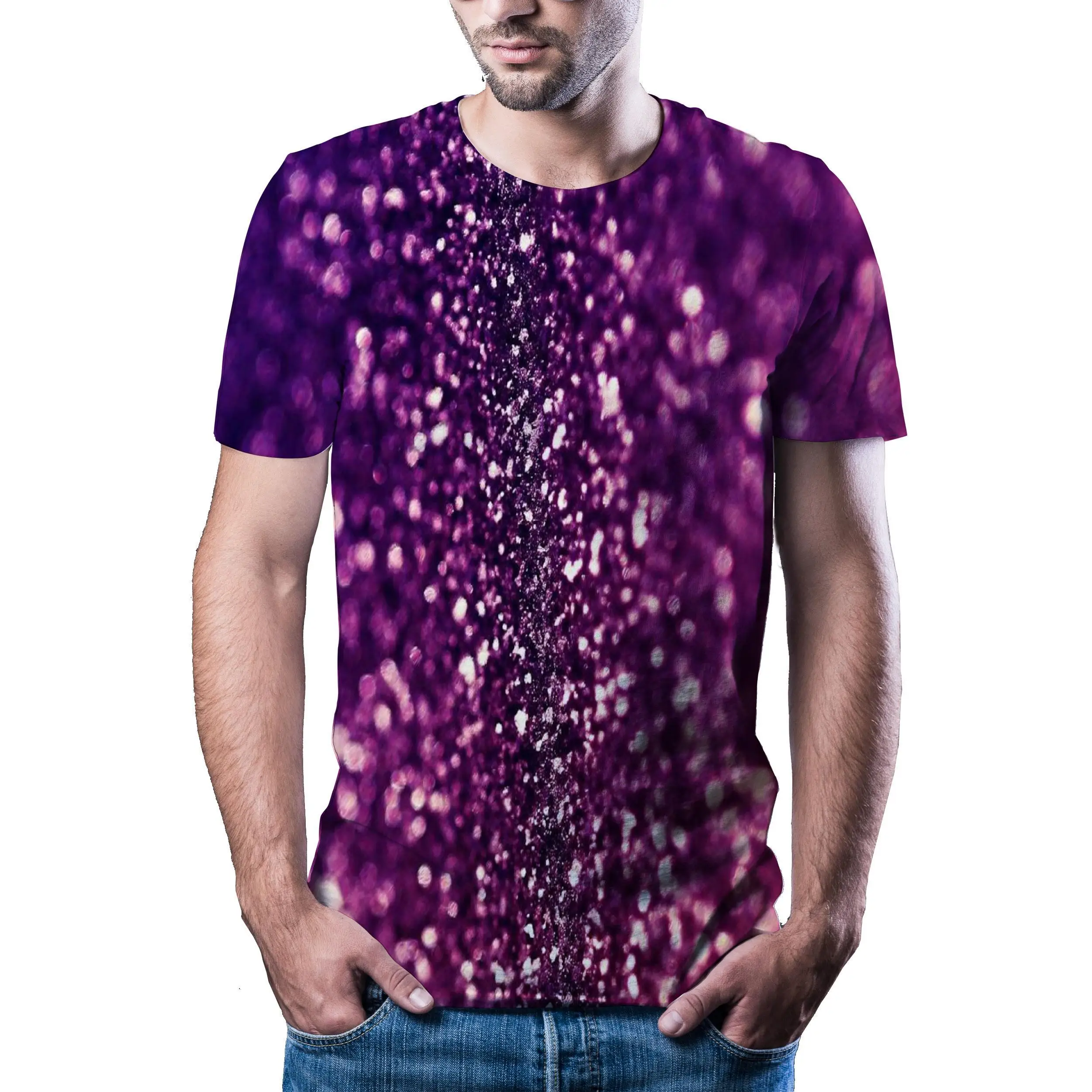 

2020 New Men'S T-Shirt Particles Starry Sky 3d Printing T-Shirt Men'S Wild Face Casual O-Neck Men'S T-Shirt Short Sleeve Hot Top