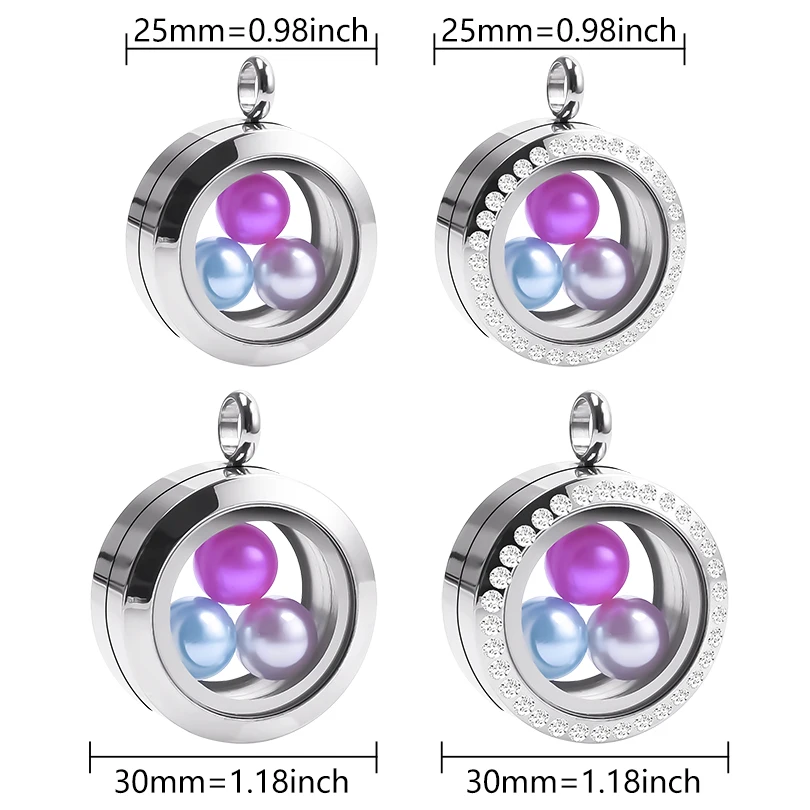 1 шт. 25/30 мм круглая фотопамять из нержавеющей стали плавающий медальон подвеска