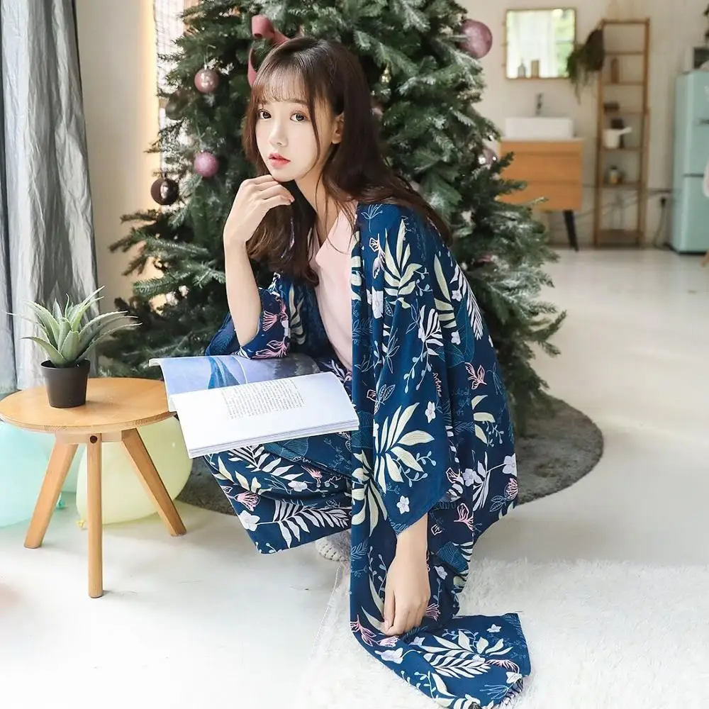Хлопковая одежда для сна 4 шт. пижамы женщин сезон весна лето Привлекательные