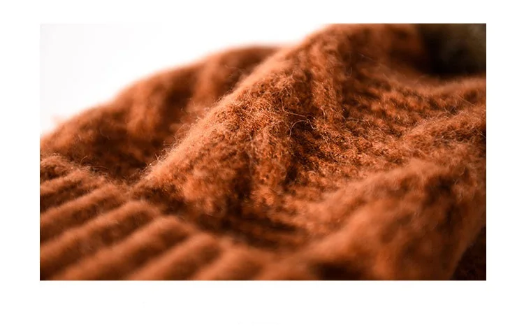 Женская Вязаная Шапка бини с помпоном из искусственного меха|Женские Skullies и