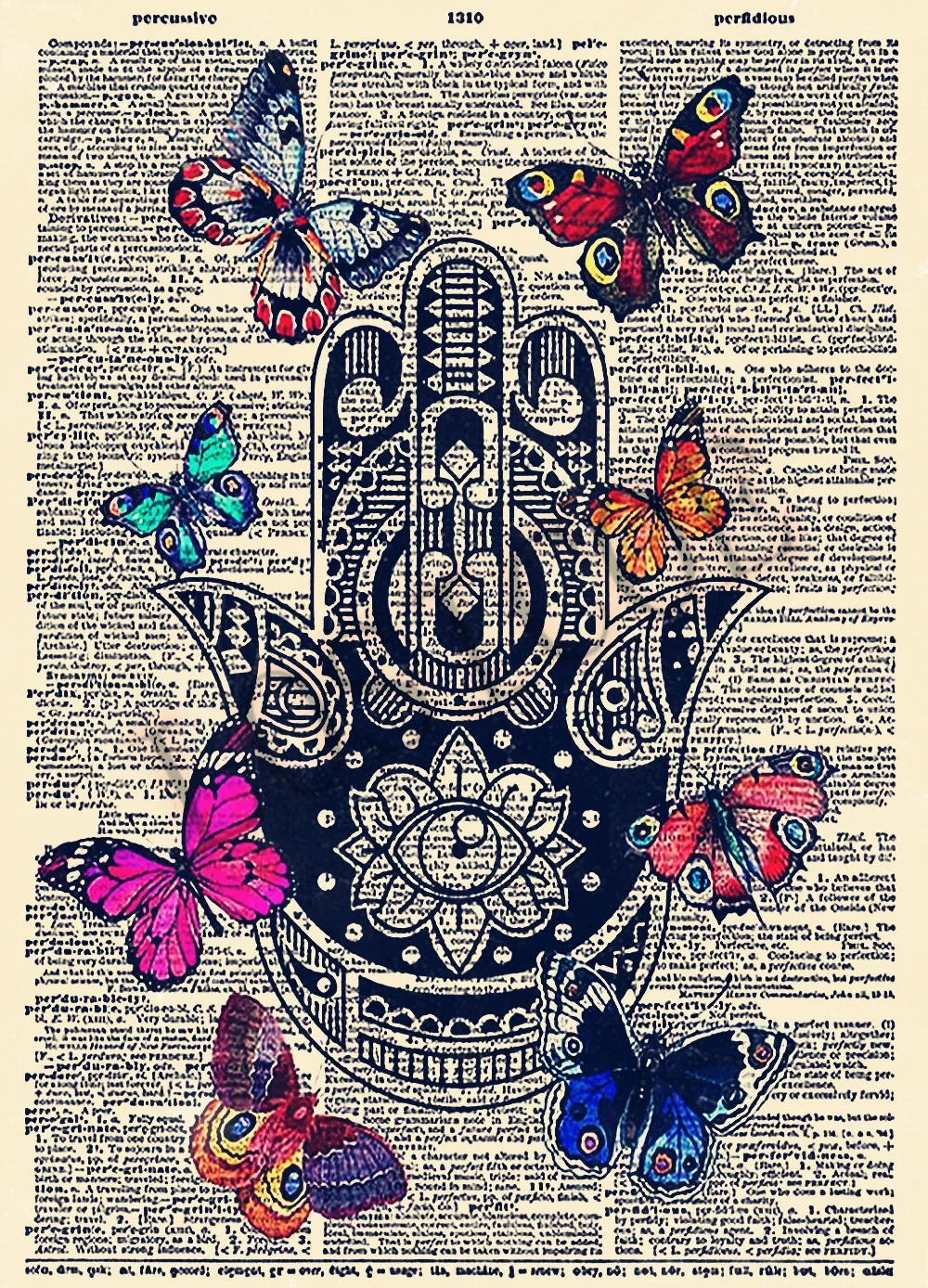 Пальмовые плакаты с бабочками газетный журнал искусство домашний декор