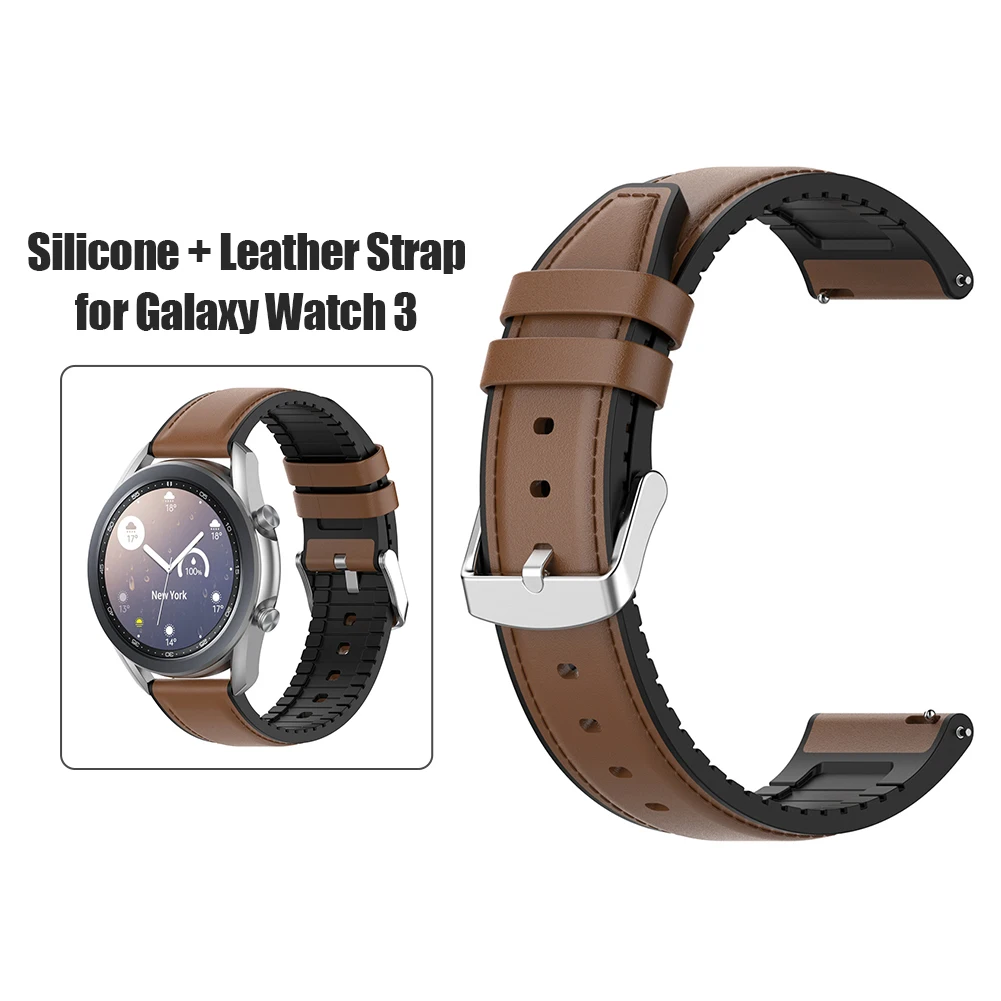 Ремешок силиконовый кожаный для Samsung Gear S3 Galaxy Watch 3 45 мм Amazfit GTR 2 Honor GS Pro - купить по