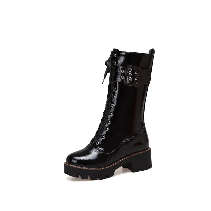 

Big Size9 10 11 12 boots women shoes ankle boots for women ladies boots shoes woman winter Side zipper with belt buckle