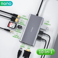 llano type c hub usb c to usb 3 0 hdmi compatible vgasdpdaudio adapter docking station for huaweilaptop splitter usb c hub