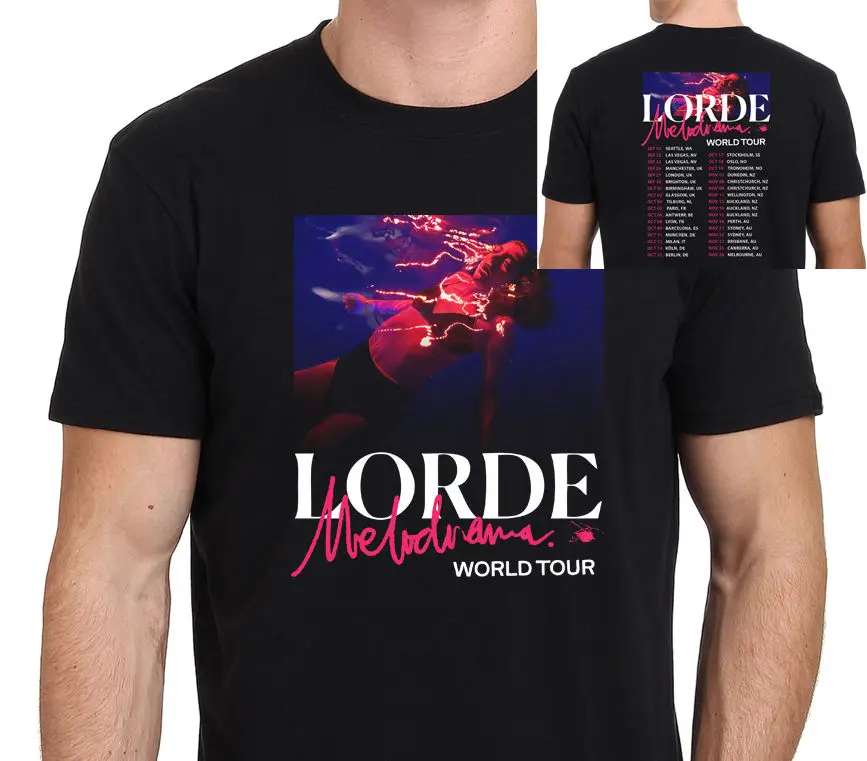 

Lorde Melodrama Tour 2017 T-Shirt Men's Black Size: S-to-XXL Men T-Shirt Lowest Price 100 % Cotton T-Shirt Fashion