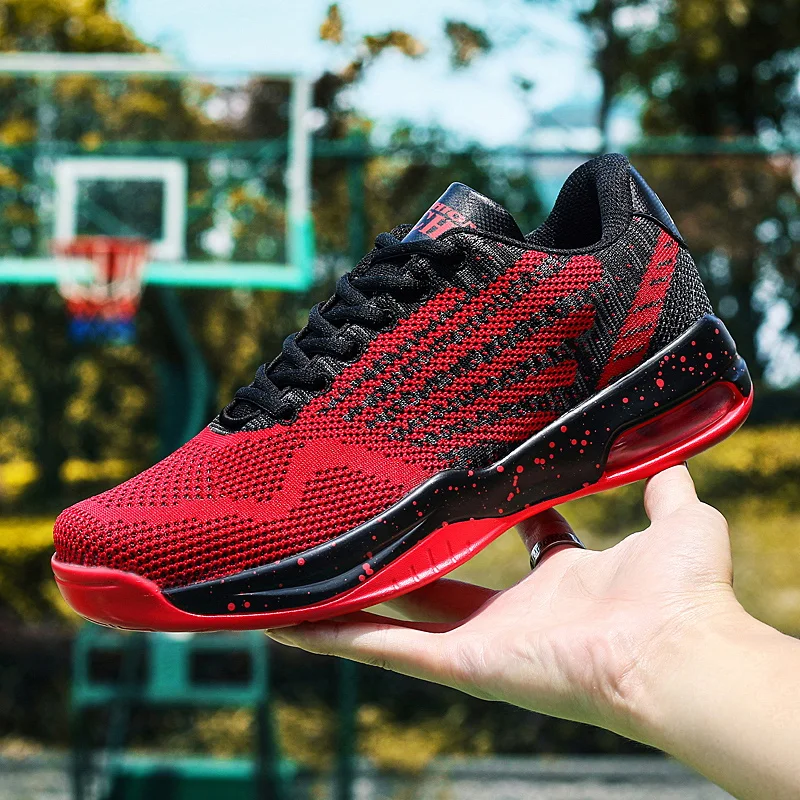 Баскетбольная обувь из ПУ кожи на воздушной подушке унисекс дышащая и Легкая