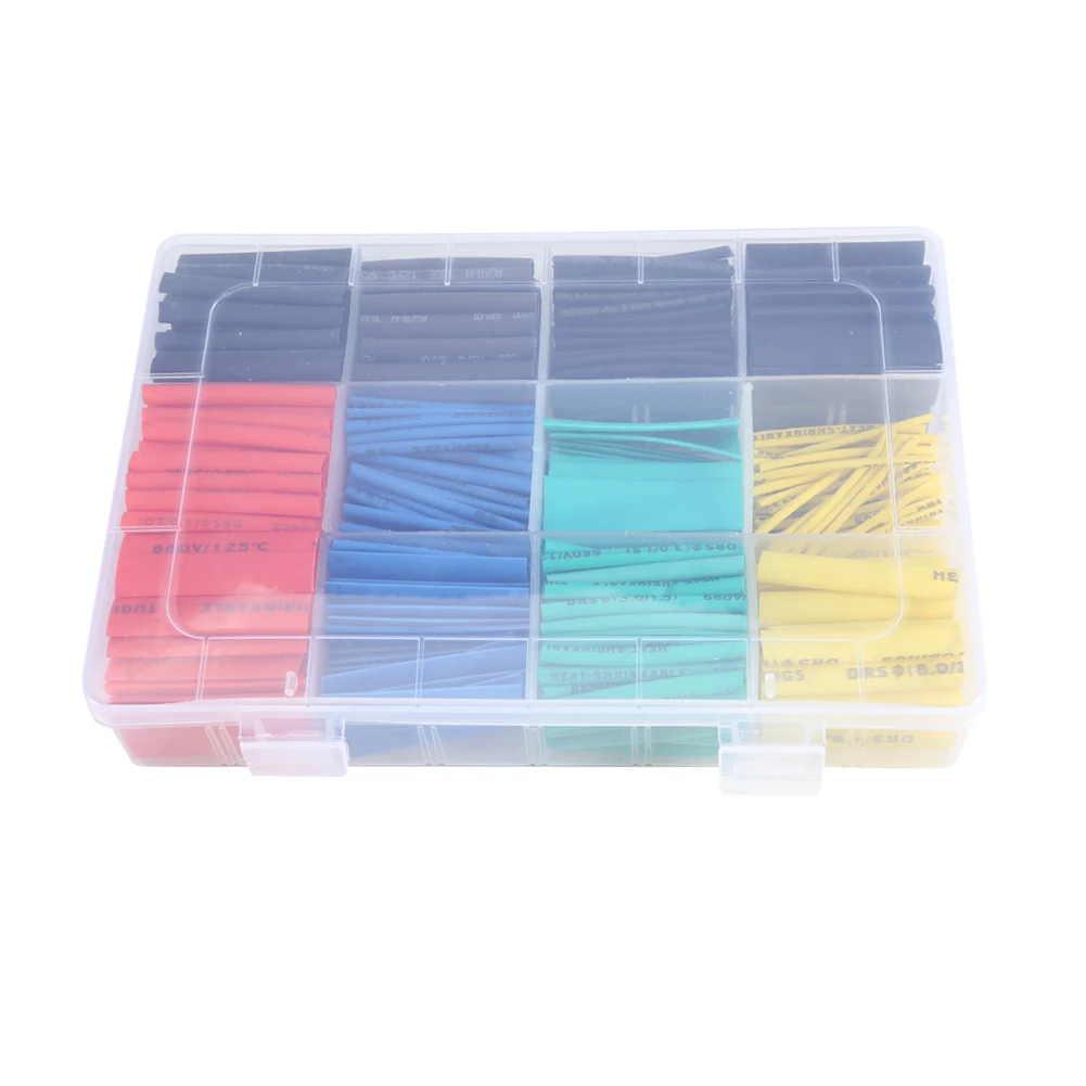 

530Pcs 2:1 Heat Shrink Tubing Halogen-free Tube Sleeving Wire Wrap Cable with Box