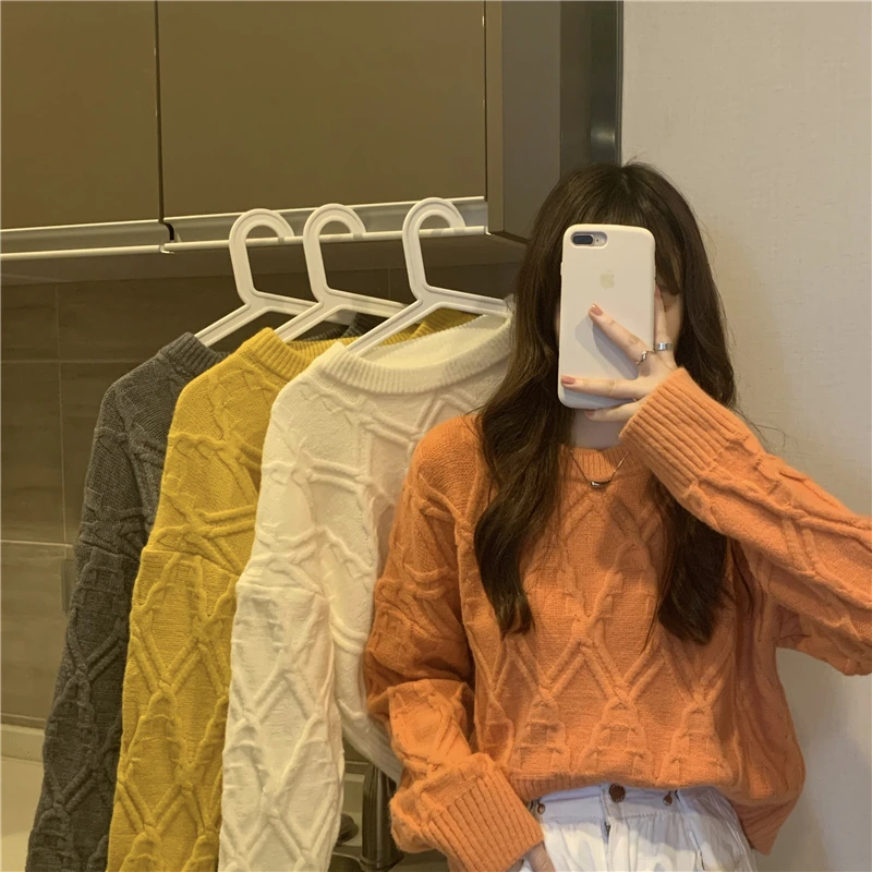 

Short Sweater Women's Spring, Autumn and Winter Korean Style Gentle Outer Wear New Hot Style Design Niche Style Lazy Sweater