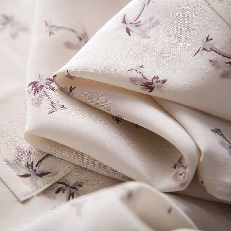 

SuyaDream Silk Blouse Woman 100%Silk Crepe Long Sleeves Two Pockets Floral Blouse Shirt 2020 Fall Office Chic Shirt