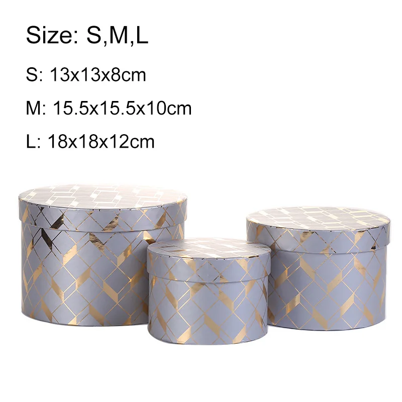 

Round Flower Paper Boxes Lid Hug Bucket Florist Gift Packaging Box Gift Candy Bar Boxes Party Wedding Supply