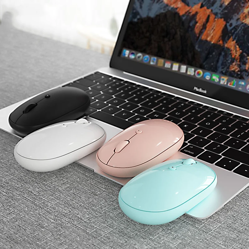 Красочная Bluetooth мини перезаряжаемая мышь Бесшумная игровая Ricaricabile для Macbook Lenovo