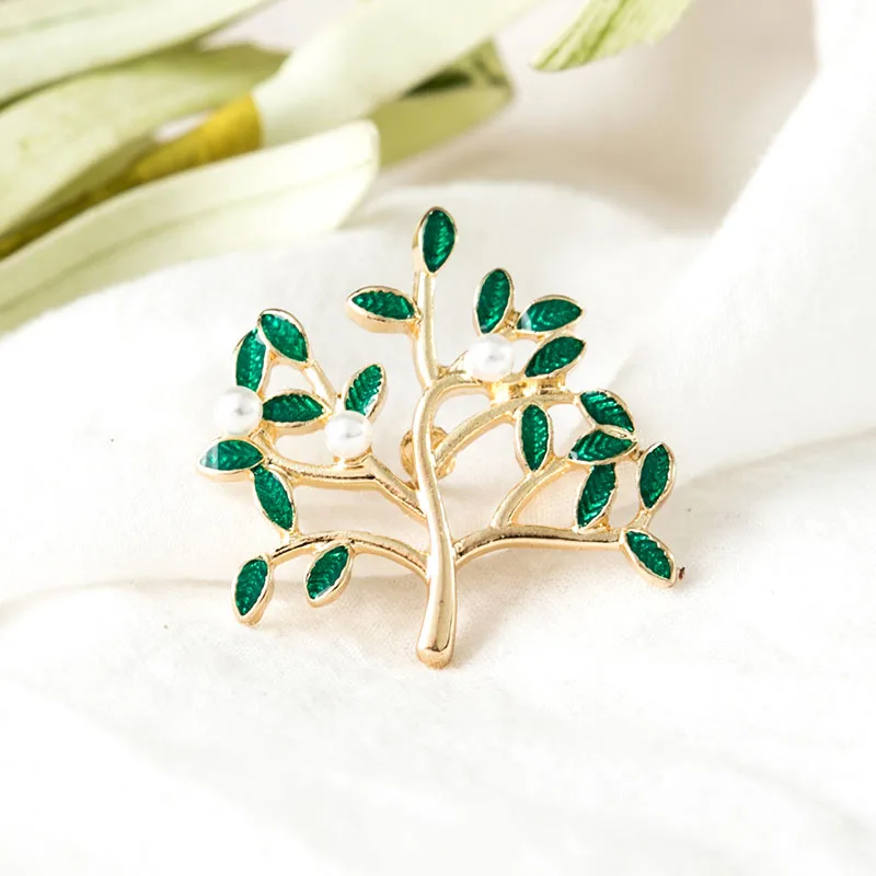 

Enamel Glaze Plant Leaves Pearl Brooch Brooches Tree Of Life Modelling Drip Brooch Brooch Act The Role Ofing Is Tasted