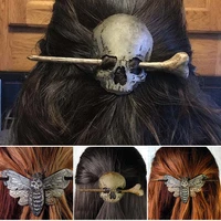 death mothskull hair pin stick slide with faux bone for women halloween party cosplay props pr sale