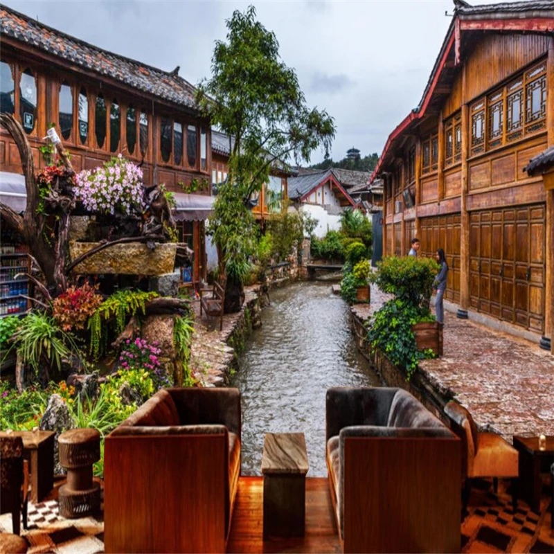 Diantu индивидуальный Ретро Национальный древний город пейзаж Живопись стены на