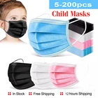 Маски Быстрая доставка одноразовая детская маска для лица 3-слойная одноразовая маска из нетканого материала для защиты детей