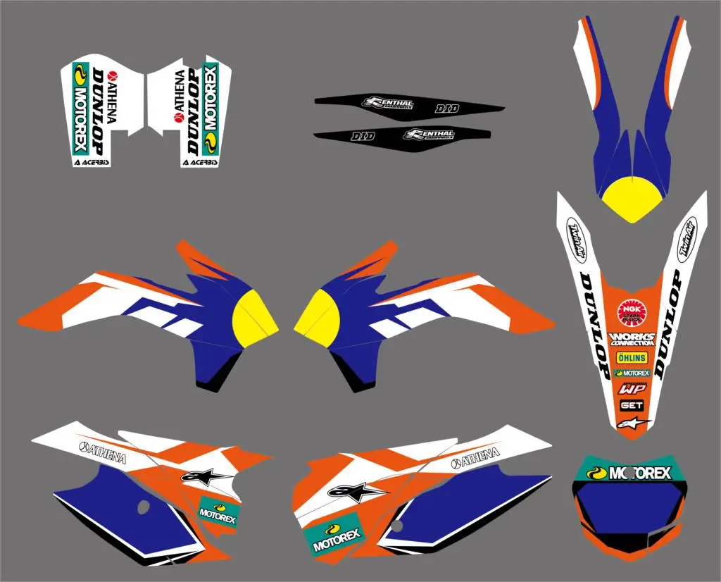 Стиль команда графика наклейки для KTM 125 150 200 250 300 350 450 SX SXF SX-F XC EXC XCF XC-F XCW XCFW EXCF 2013 - Цвет: Style 1