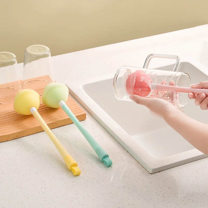 

Dual Purpose Cup Brush Multifunctional Cup Washing Brush Silicone Cup Scrubber Glass Cleaner Kitchen Cleaning Tool Long Handle