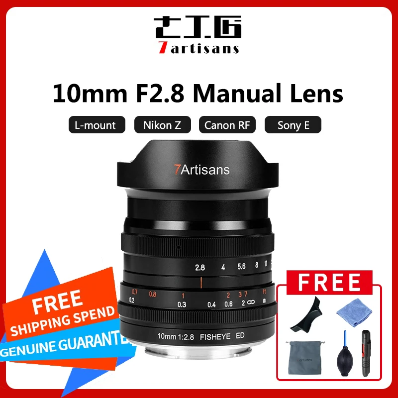

7artisans 10mm F2.8 Full Frame Ultra Wide Anglefisheye Lenses for Sony E A6400 Canon RF NikonZ SigmaL panasonicL LeicaL CL TL T