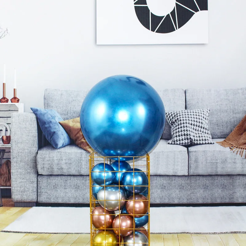 18 дюймов 1 шт. шары из латекса цвета металлик круглый цвет золотой серебристый