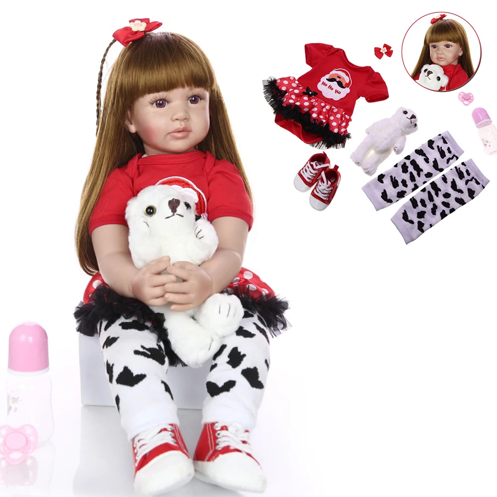 

NPKDOLL, мягкая силиконовая кукла-Реборн, игрушка, 24 дюйма, 60 см, виниловая принцесса, кукла для маленьких девочек, подарок на день рождения, реалистичный живой ребенок