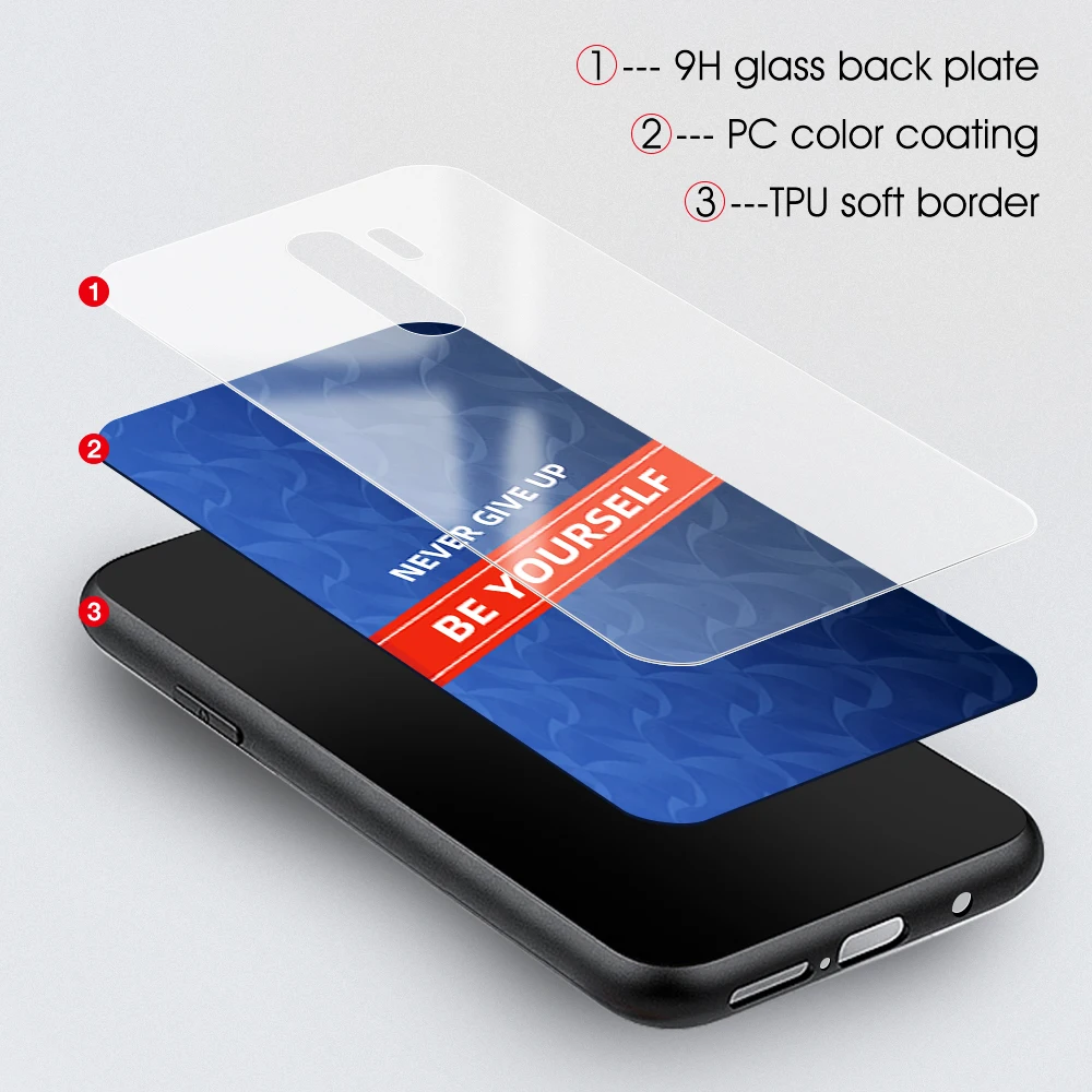 Tempered Glass Phone Case For Xiaomi Redmi Note 7 8 6 5 Pro 8A 7A Anti Shock Impact Silicon Cover Note8 Note7 | Мобильные телефоны