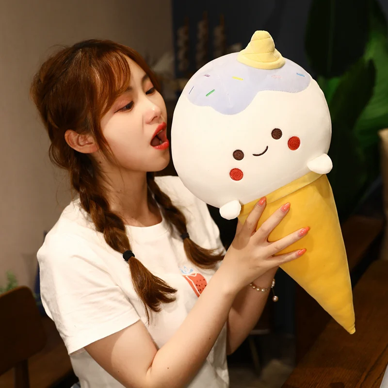 

New Cartoon 50cm Lovely Ice Cream Dumplings Plush Pillow Stuffed Soft Animal Dolls Nice Birthday Gift for Girls Baby Dolls