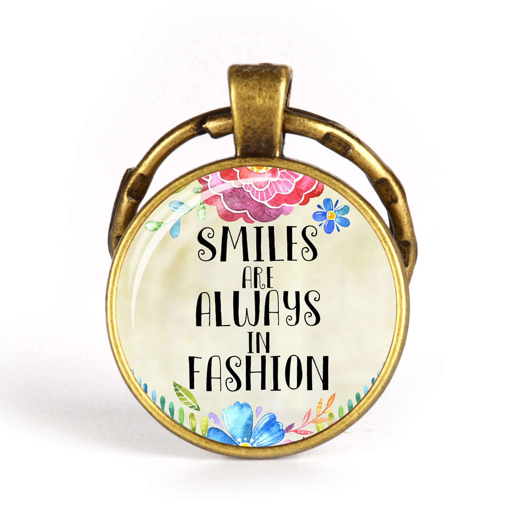 Вдохновляющий брелок с буквами цитата Библейский стих со стеклянным кабошоном