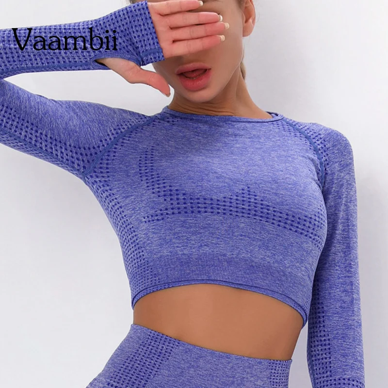 

Women's Sport Wear Sports Shirt For Fitness Women T-shirt Woman Sports Top T-shirts Long Sleeve Top Blouse Seamless Crop Top