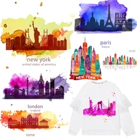 colorful patches new york thermal stickers on clothes iron on transfers for clothing thermoadhesive patch diy heat applique
