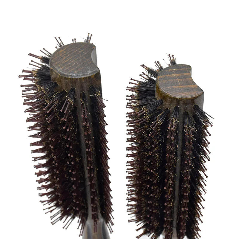 

Ceramic Hair Round Brush Heat Resistant Boar Bristle Hair Styling Curling Comb for Hairdresser Ionic Round Brushes