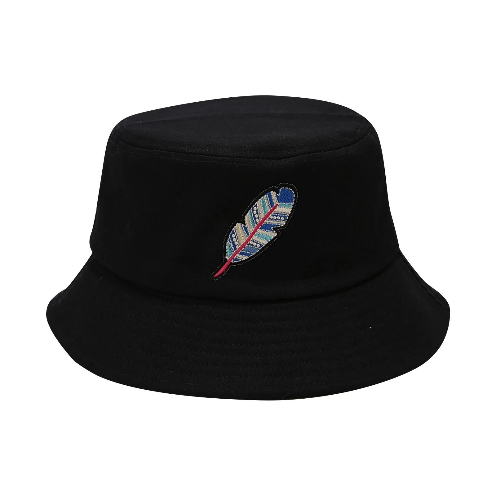 

Sun Hats For Women Men Fashion Feather Printing Outdoor Sunshade Bucket Hat Fisherman Hat Summer Casual Vacation Basin Hat