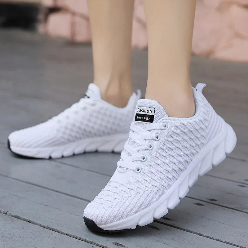 

2021 Autumn New Sneakers Women Shoes Flats Casual Ladies Shoes Woman Lace-Up Mesh Light Breathable Female zapatillas de mujer