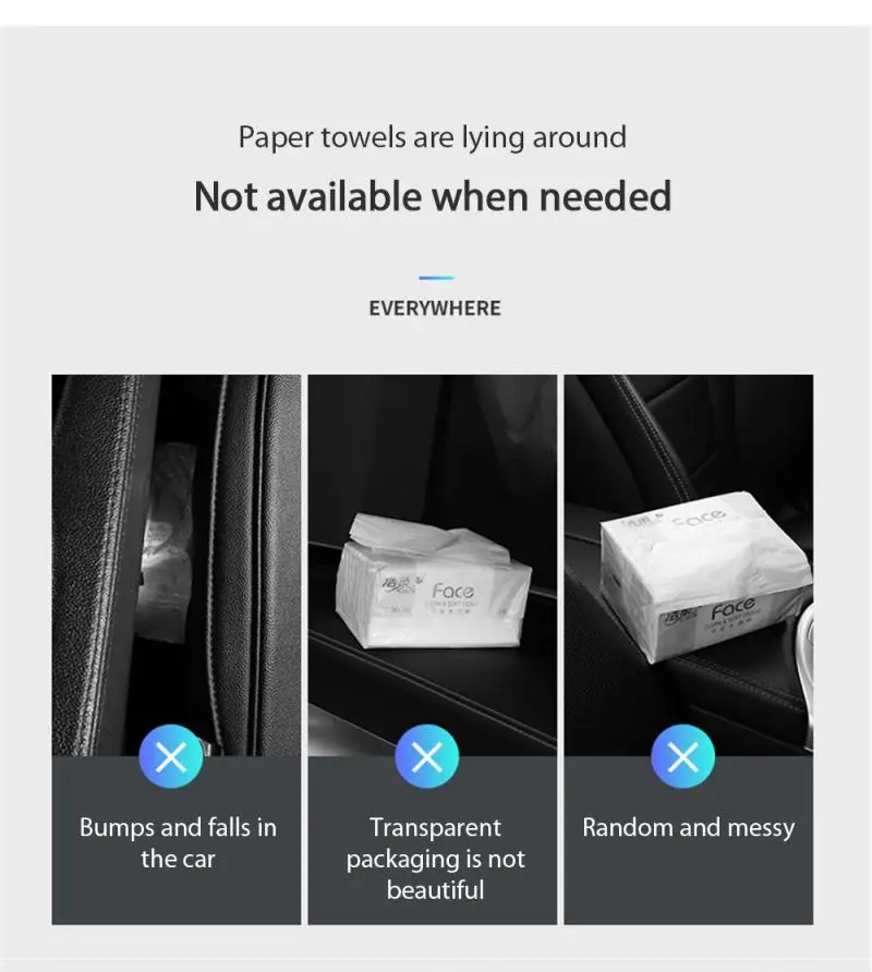 

1 Pcs Car Accessories Tissue Bag Organizer Car Decoration Auto Storage Tissue Boxes with Disposable Napkins Tissue Boxes