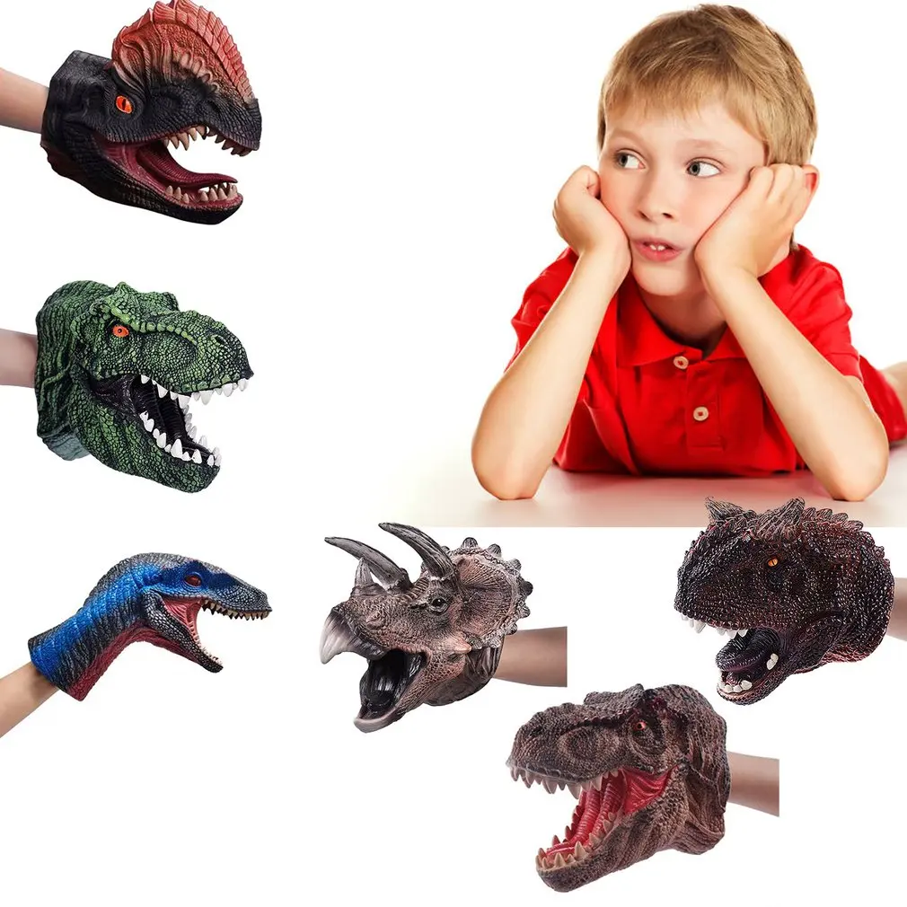 

Soft Dinosaur Hand Puppet Tyrannosaurus Rex Head Hand Puppet Figure Gloves Toys Children Role Play Gift