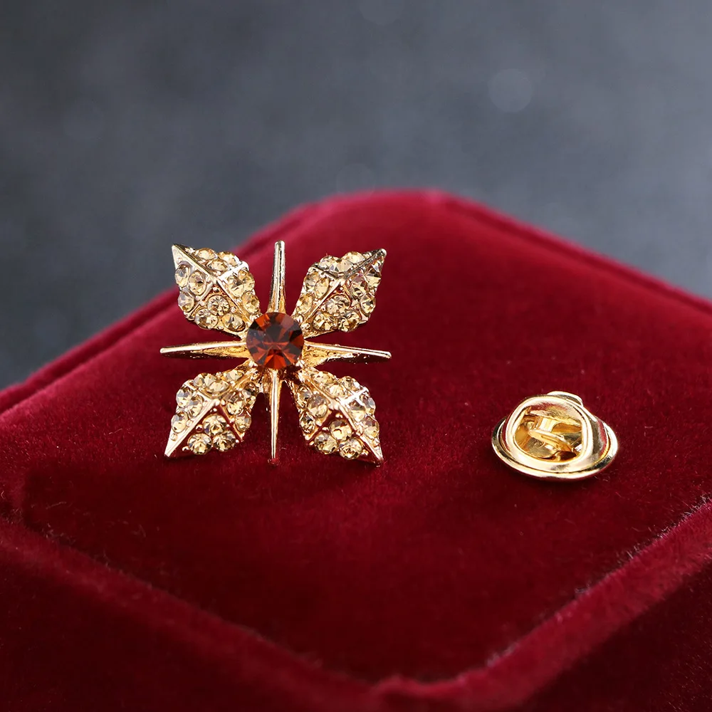 Золотая булавка брошь i Remiel со звездой и кристаллами для мужчин женщин аксессуары