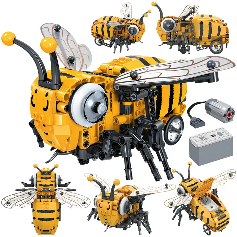 

City Electric Simulated smallfiy Bee Model Building Blocks Ideas Fly Insect DIY MOC Littlebee Bricks Toys for Children