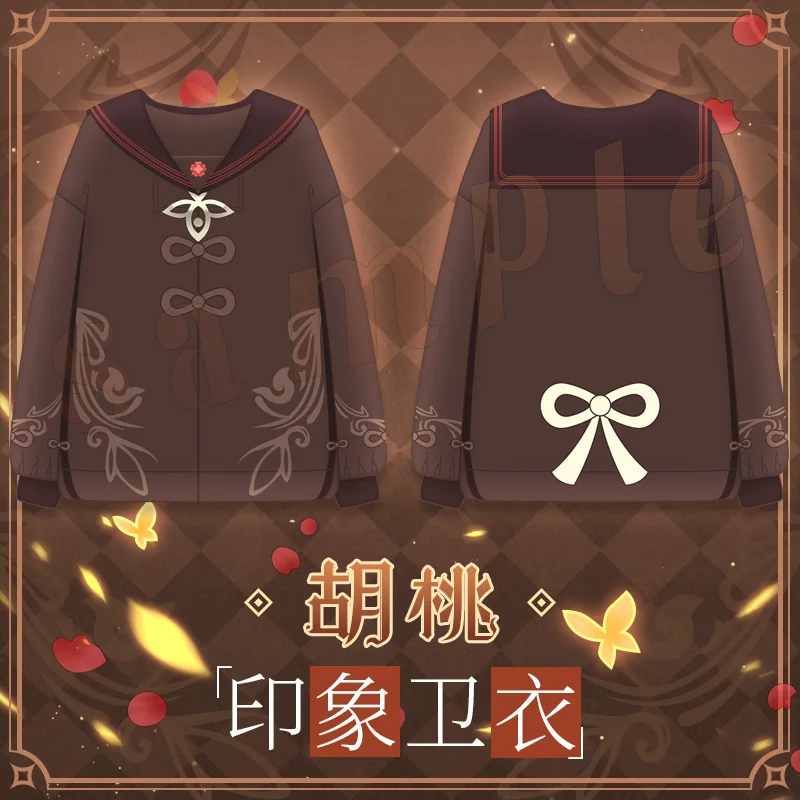 

Anime Genshin Impact Hu Tao Cosplay Fashion Navy Collar Hoodie Coat Men Women Harajuku Sweatshirt Pullover Student Winter Tops