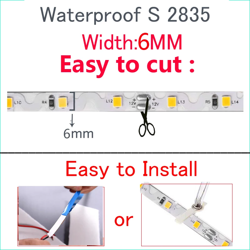 Водонепроницаемая S 2835 smd rgb Светодиодная лента 12 в 10 м 5 м 3 м 2 м теплая белая лента adpter Адресуемая Светодиодная лента световой замены 5050 5630 120