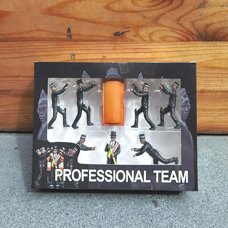 

Fashion Blacks Carry The Coffin Team Figure 10cm Blacks Carry The Coffin PVC Action Figure Collection Toys