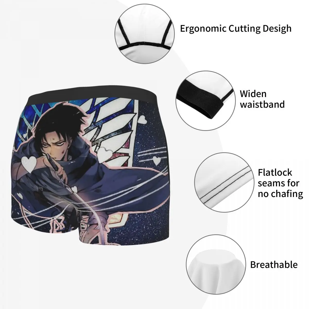 Трусы-боксеры в стиле аниме Атака Титанов бамбуковое нижнее белье дышащие