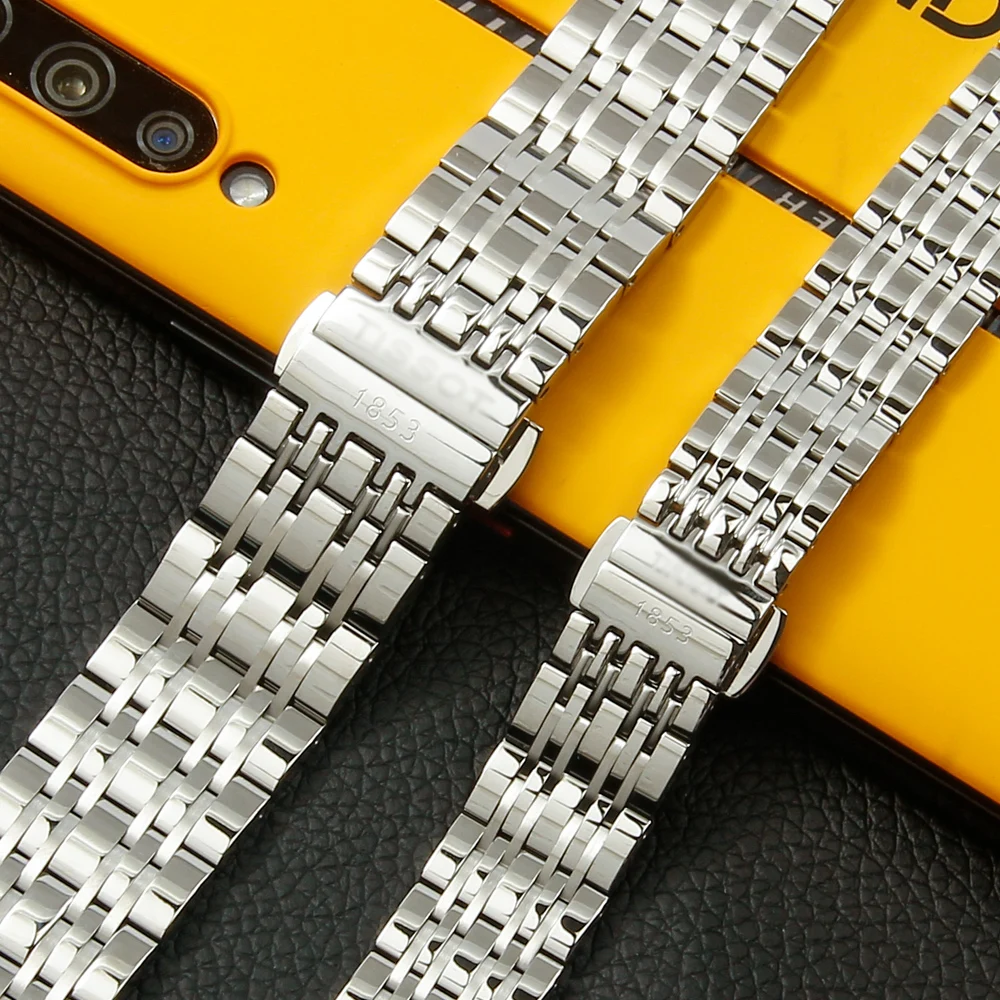 Изогнутый конец Нержавеющая сталь ремешок для наручных часов Tissot 1853 T085 Сити T