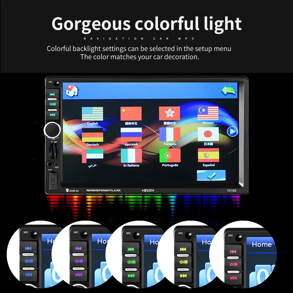 7 дюймовый автомобильный GPS навигатор Android Bluetooth 2 Din Авторадио Универсальный MP5