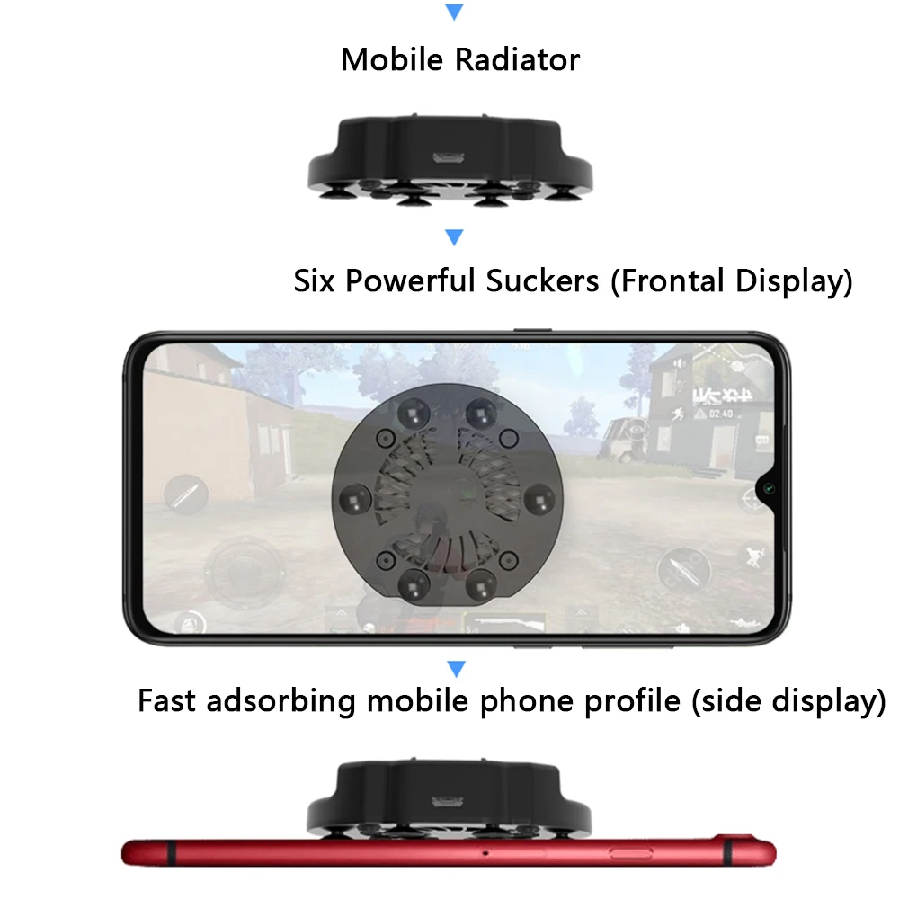 

2-in-1 Universal Mobile Phone USB Cooler Cooling Fan Gamepad Holder Stand Fan Radiator Cellphone Holder Support Bracket