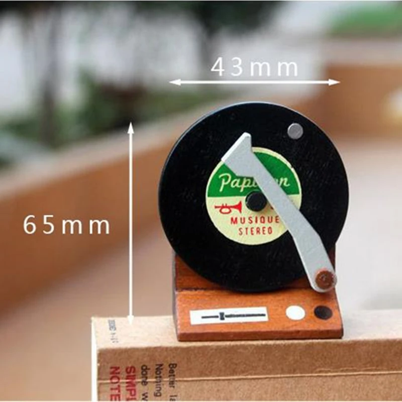 

1PC Coloffice Retro Cute Phonograph Wooden Memo Card Holder Paper Clips for Message Decoration Photo Clip Office School Supplies